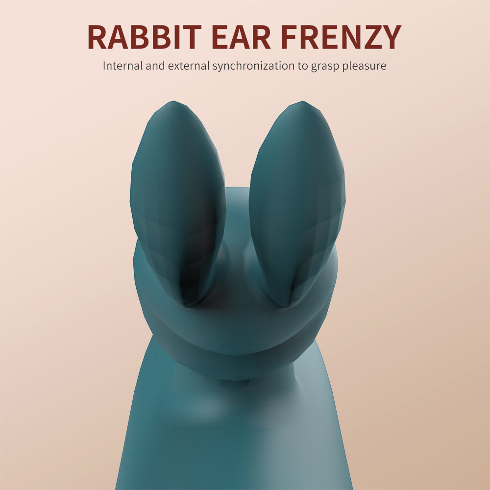 GIMMESEX dildo thrusting vibrator with rabbit ear design for internal and external stimulation