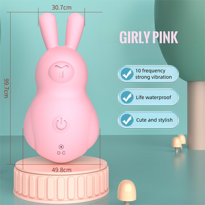 Girly pink Cutie Rabbit Clit Vibrator with 10 frequency strong vibration and waterproof design