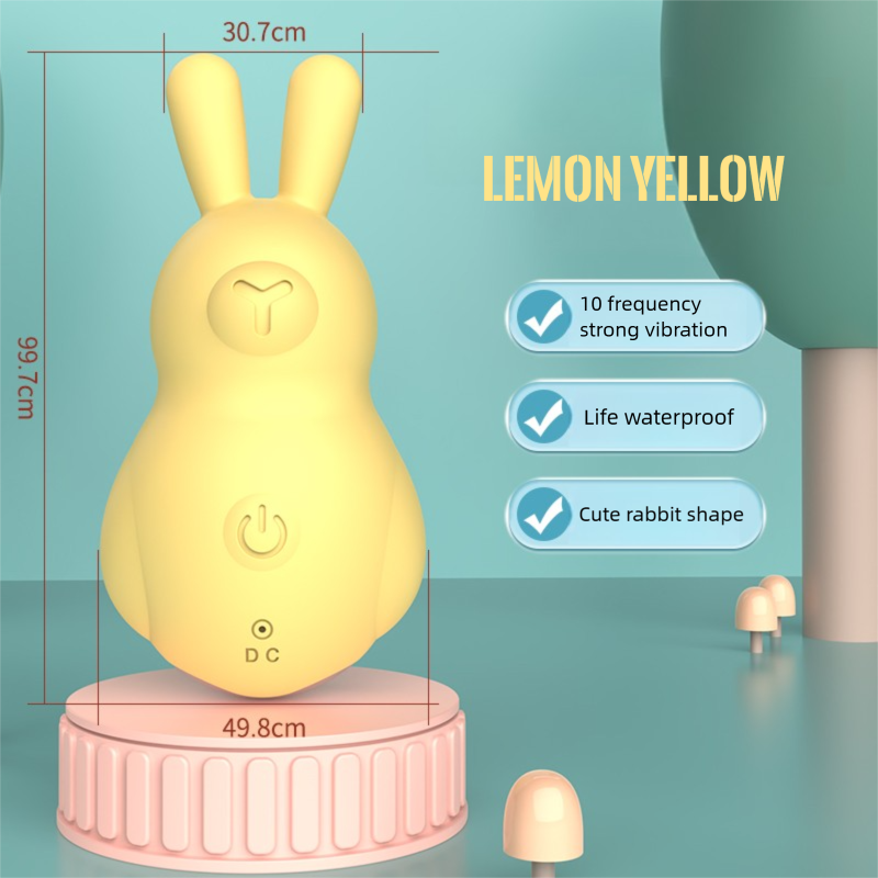 Lemon yellow Cutie Rabbit Clit Vibrator with 10 frequency strong vibration and waterproof design