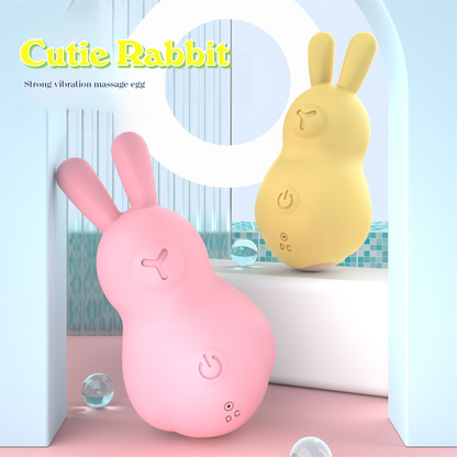 Cutie Rabbit Clit Vibrator in pink and yellow with strong vibration massage feature by GIMMESEX