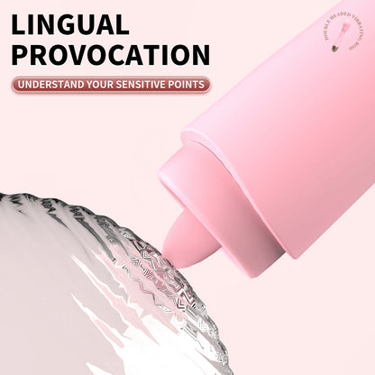 GIMMESEX double-headed tongue vibrator in pink for precise lingual provocation and sensitive point stimulation