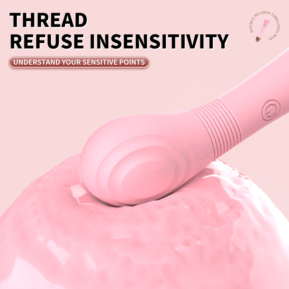 Pink Double-headed Tongue Vibrator by GIMMESEX designed to stimulate sensitive points