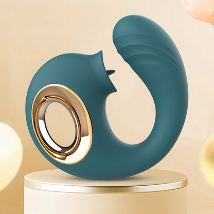 GIMMESEX G spot vibrator in teal with ergonomic curved design and gold accent ring