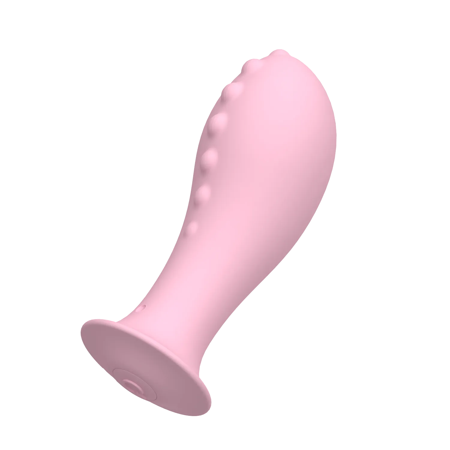 Side view of pink silicone anal trainer plug