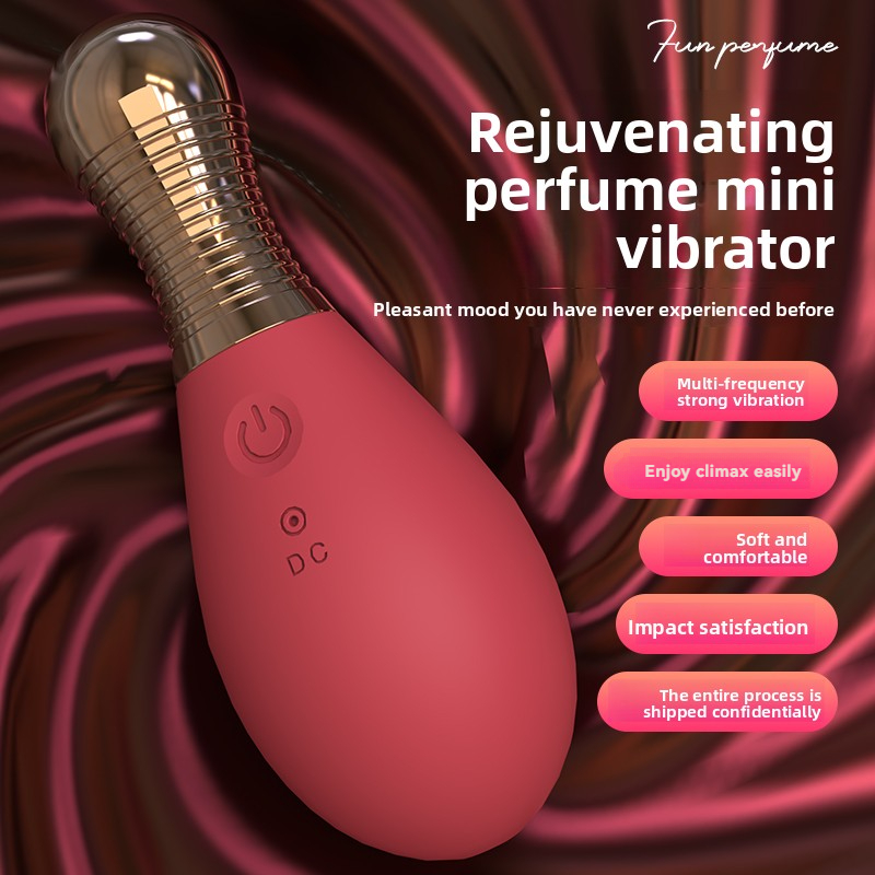 GIMMESEX remote control vibrator in pink with gold tip designed as a rejuvenating perfume mini vibrator