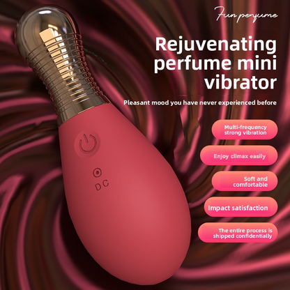 GIMMESEX remote control vibrator in pink with gold tip designed as a rejuvenating perfume mini vibrator